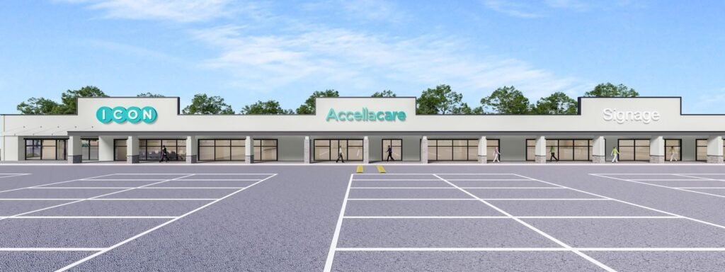 3D exterior rendering of the Canterbury Shopping Center retail fit-out, Wilmington DE